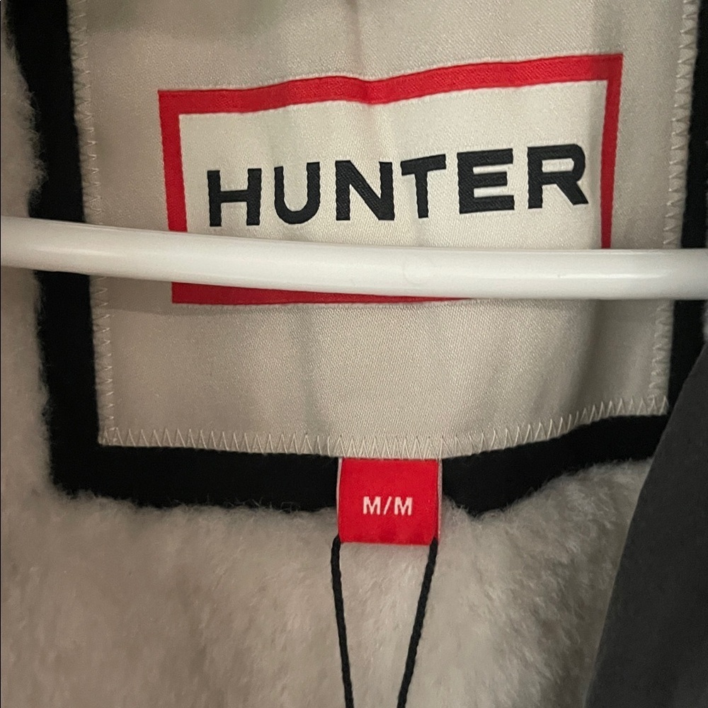 NWT HUNTER long winter hooded coat Ellie Waxed Like Padded Parka Black M - Picture 6 of 17